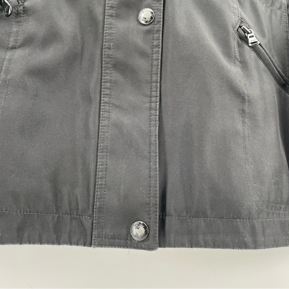 Guess Women’s Black Rain Jacket Hooded Zipped L - Picture 3 of 7